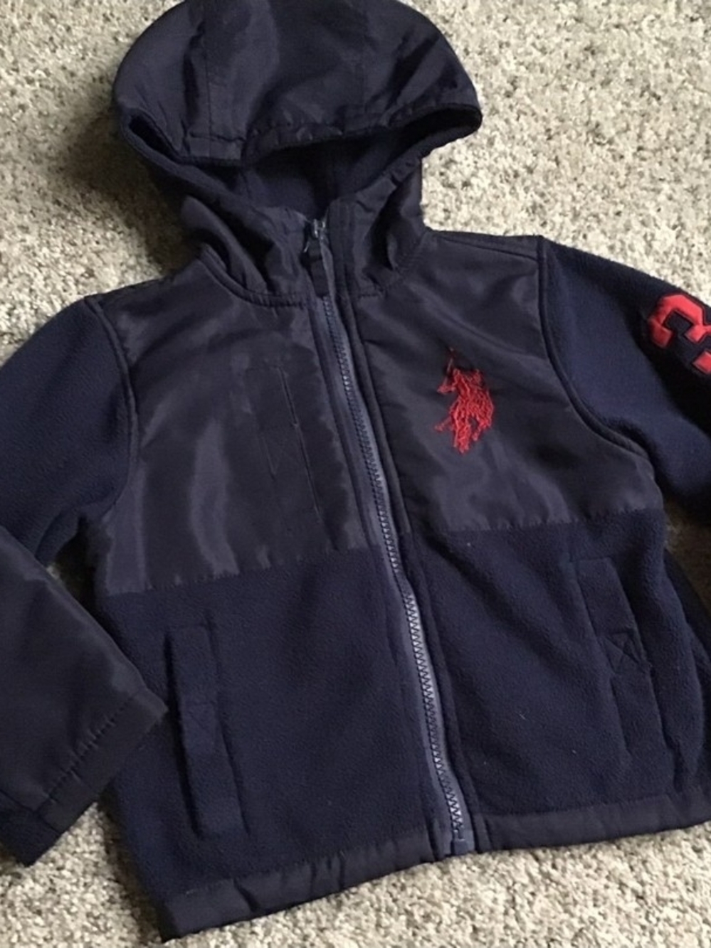 U.S. Polo Assn. Navy Jacket with Red Logo - Kids 2T